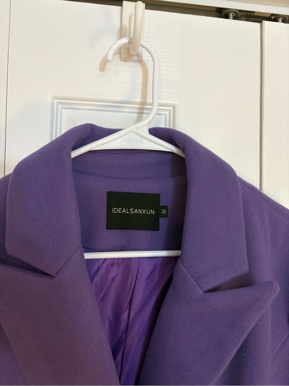 Purple Double-Breasted Gold-Button Pea Coat - Picture 2 of 5